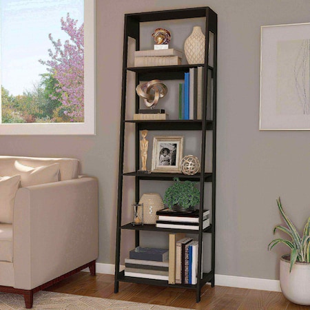 Hastings Home Freestanding Ladder Bookcase, Black 700157EKD